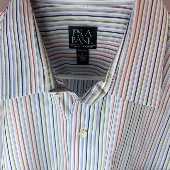 Jos. A. Bank Blue and White Casual Button Down Shirt - Picture 3 of 7